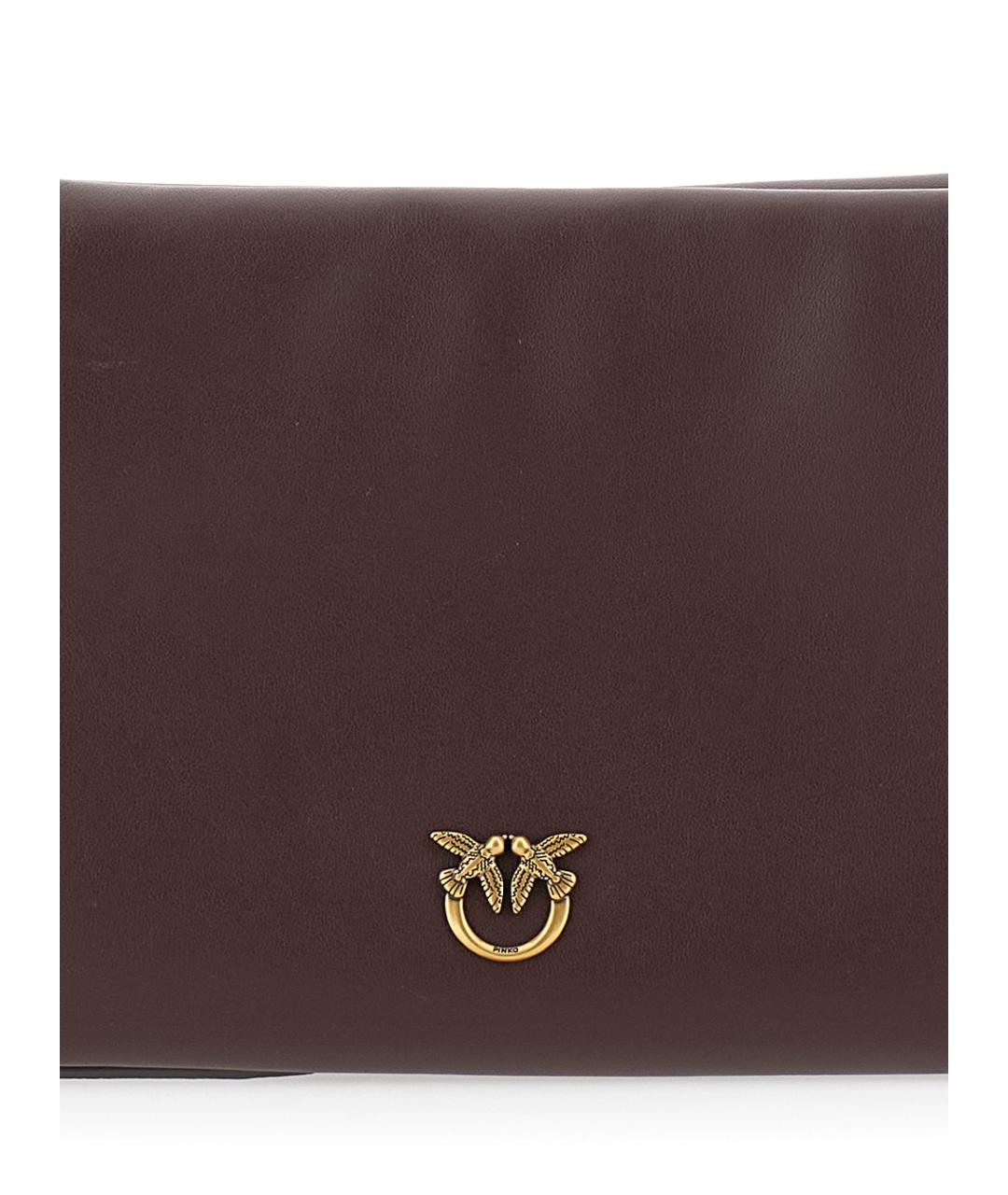 PINKO Бордовая кожаная сумка через плечо, фото 3