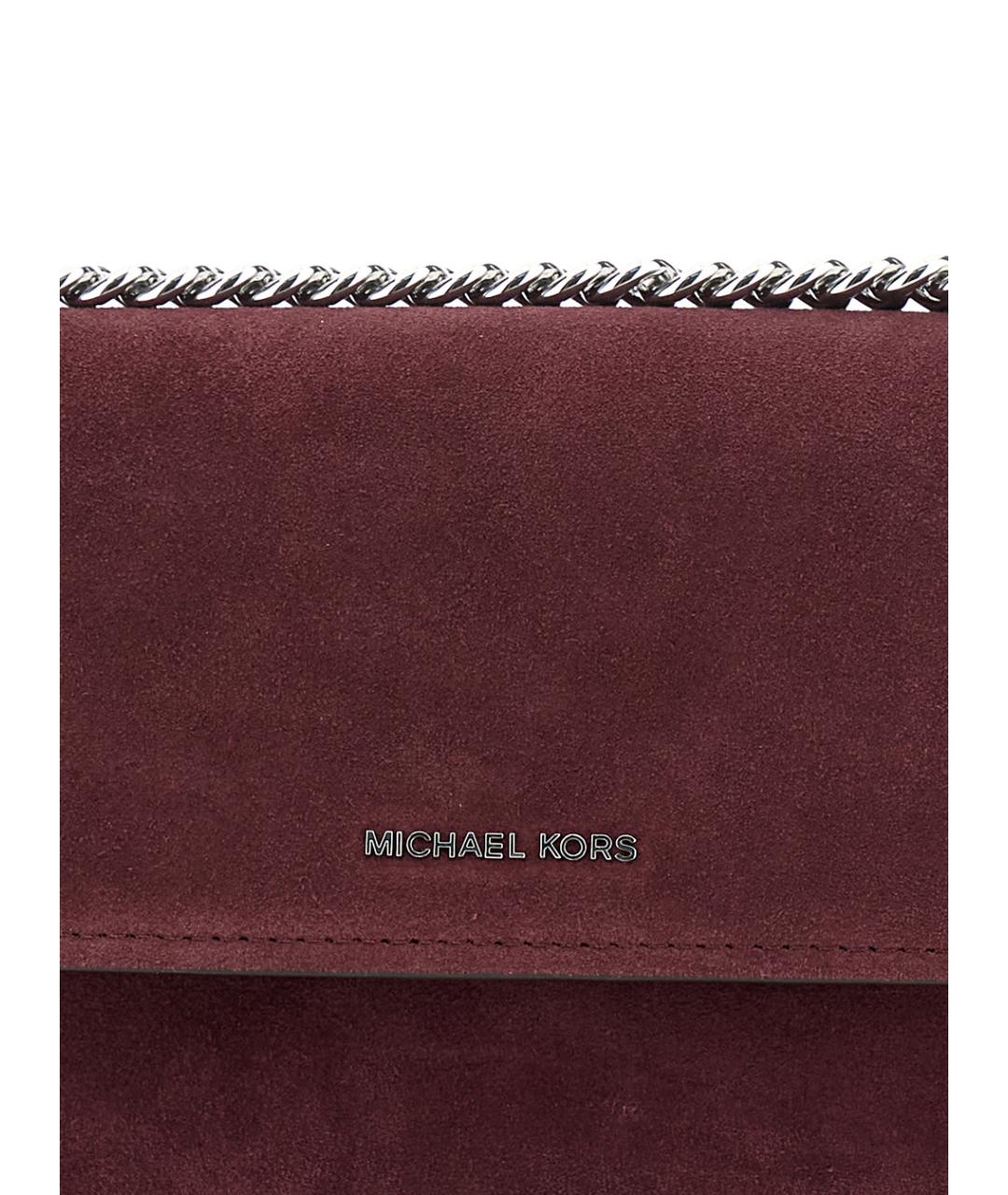 MICHAEL MICHAEL KORS Бордовая замшевая сумка через плечо, фото 3