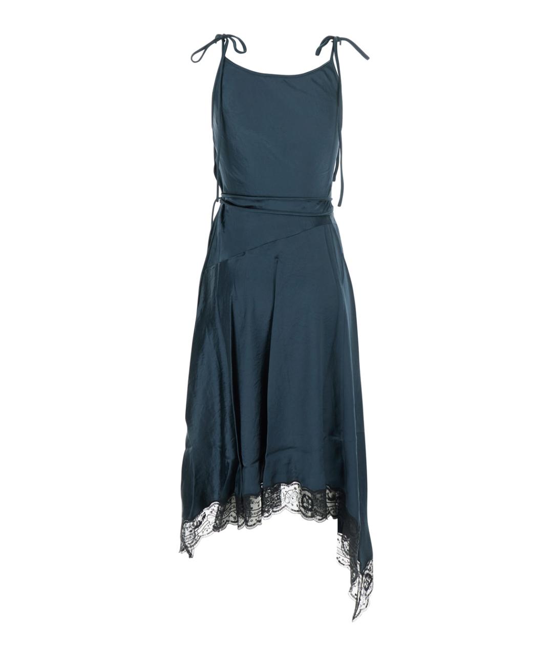 ACNE STUDIOS Синее ацетатное повседневное платье, фото 2