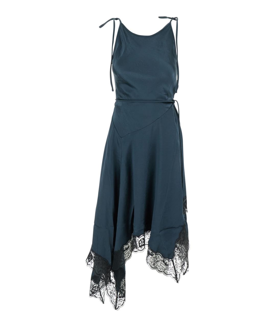 ACNE STUDIOS Синее ацетатное повседневное платье, фото 1