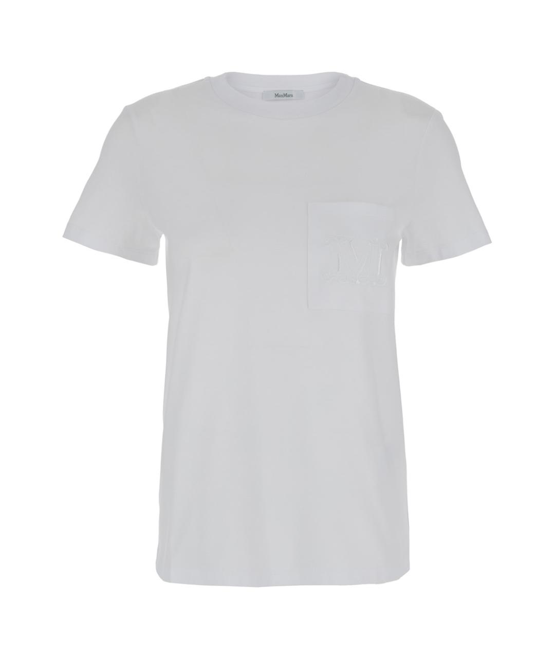 MAX MARA Белая хлопковая футболка, фото 1