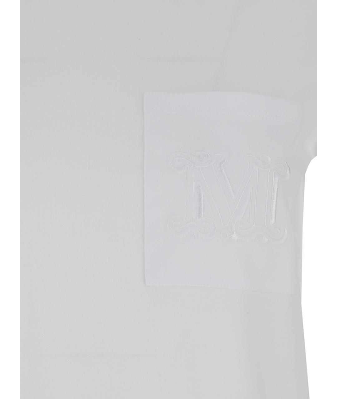 MAX MARA Белая хлопковая футболка, фото 3