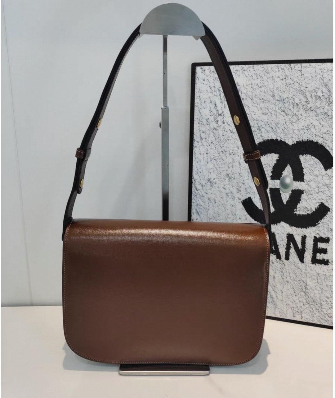GUCCI Коричневая кожаная сумка через плечо, фото 3
