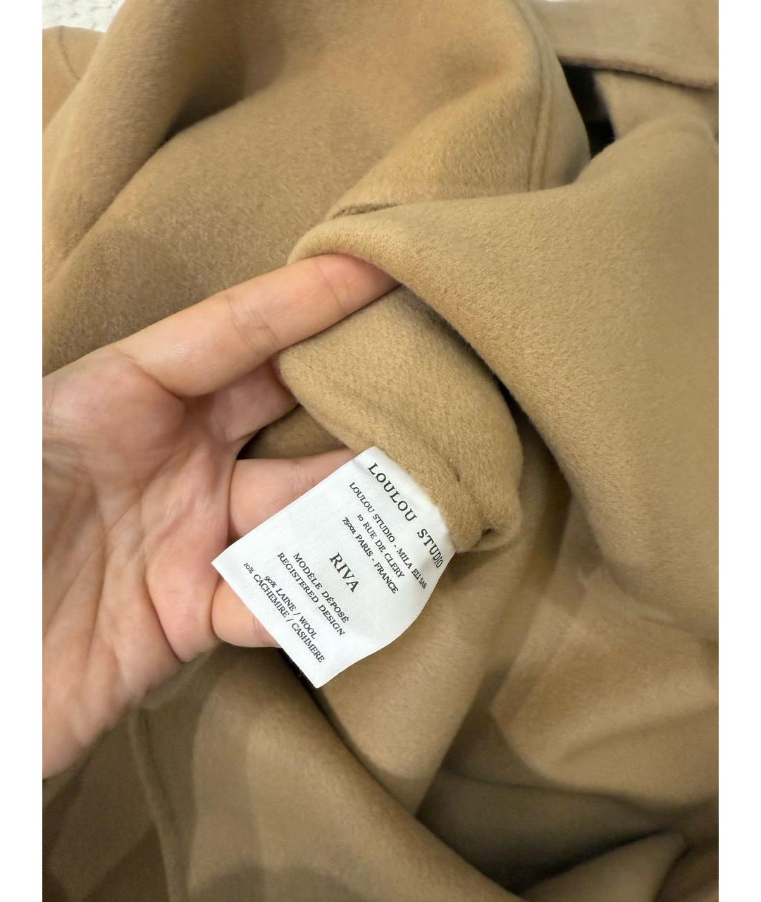 LOULOU STUDIO Бежевое шерстяное пальто, фото 4