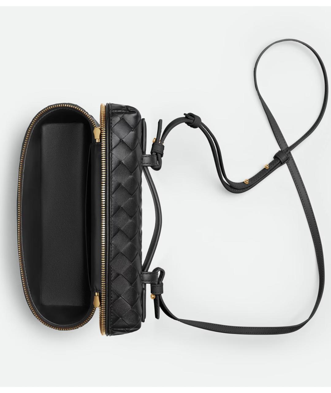 BOTTEGA VENETA Черная кожаная сумка через плечо, фото 3