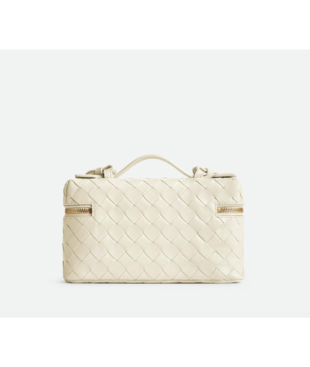 BOTTEGA VENETA Белая кожаная сумка через плечо, фото 5