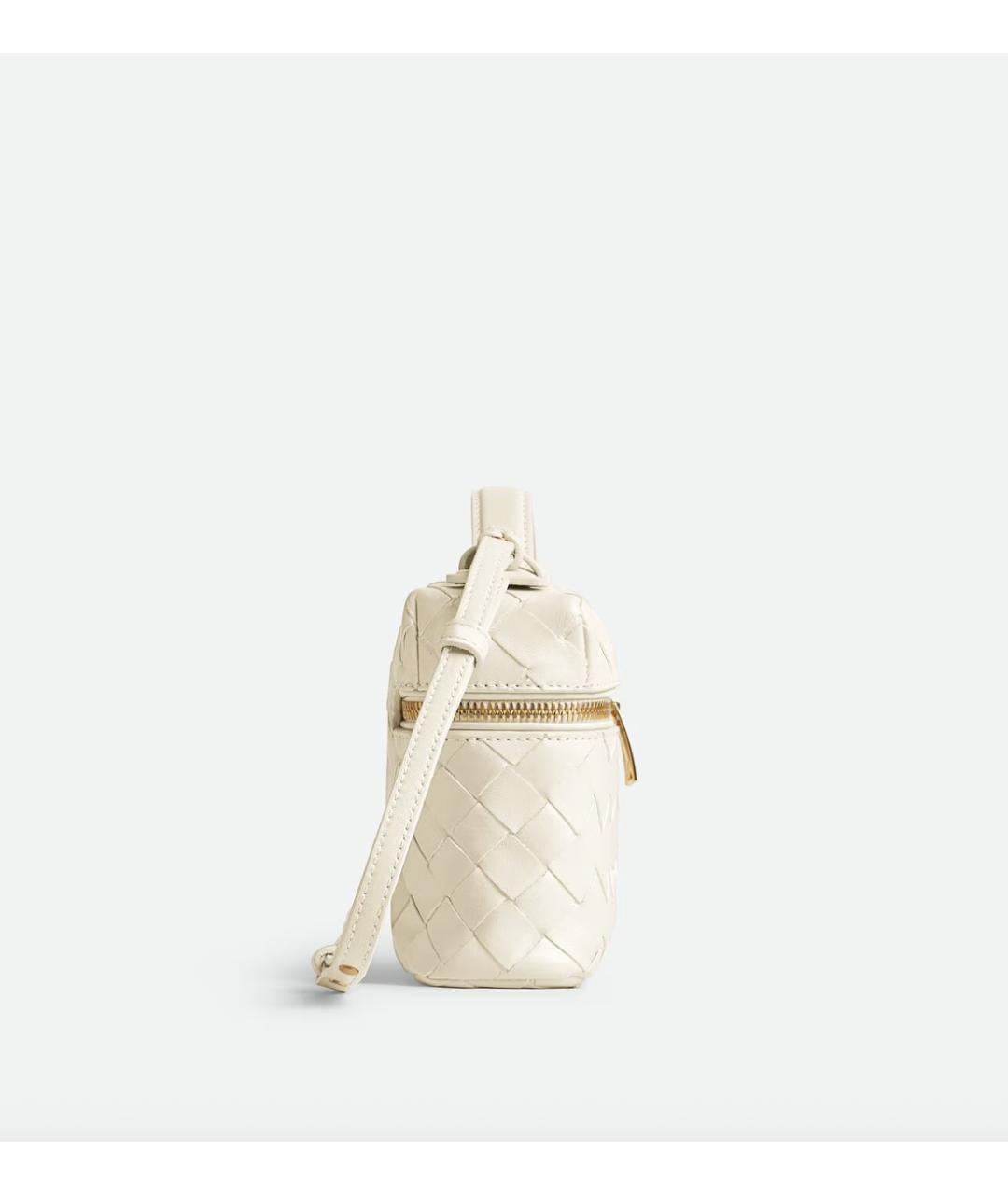 BOTTEGA VENETA Белая кожаная сумка через плечо, фото 4