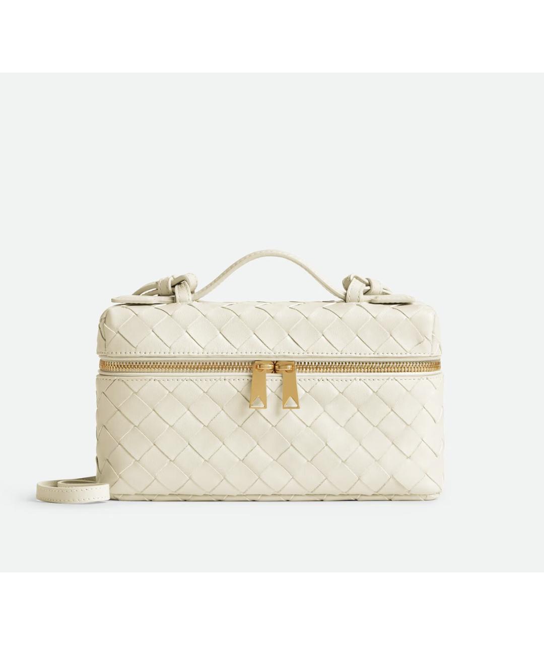 BOTTEGA VENETA Белая кожаная сумка через плечо, фото 7