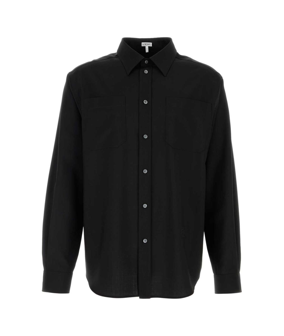 LOEWE Черная шерстяная кэжуал рубашка, фото 1
