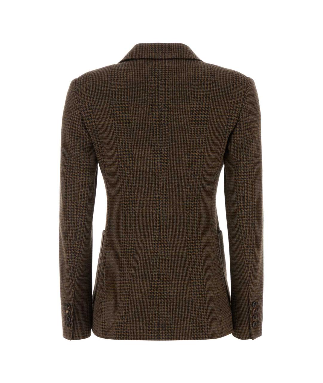 MAX MARA Коричневый полиэстеровый жакет/пиджак, фото 2