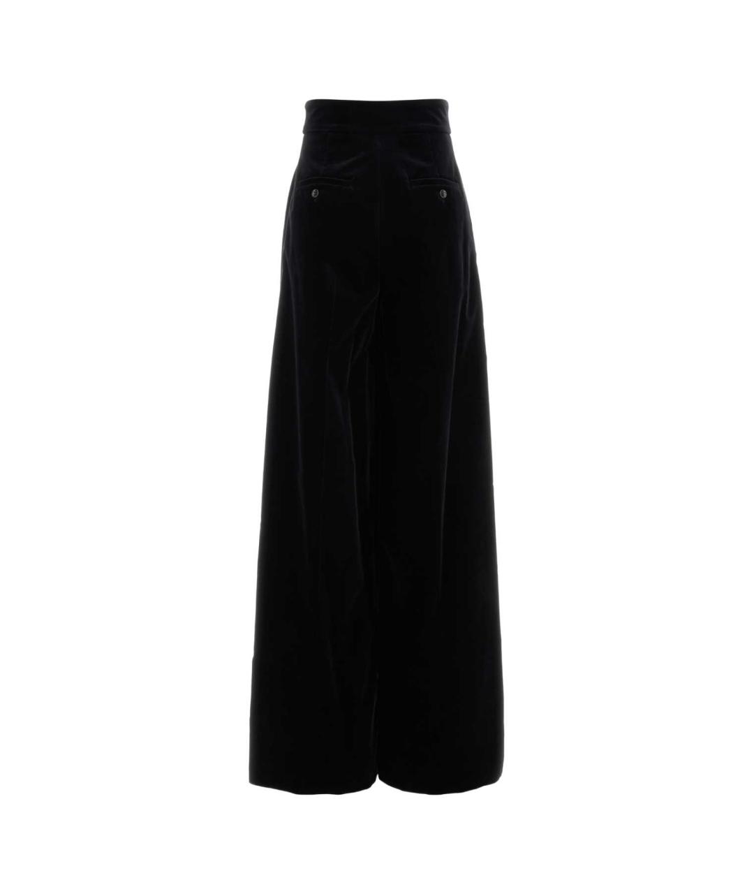 MAX MARA Черные хлопковые брюки широкие, фото 2