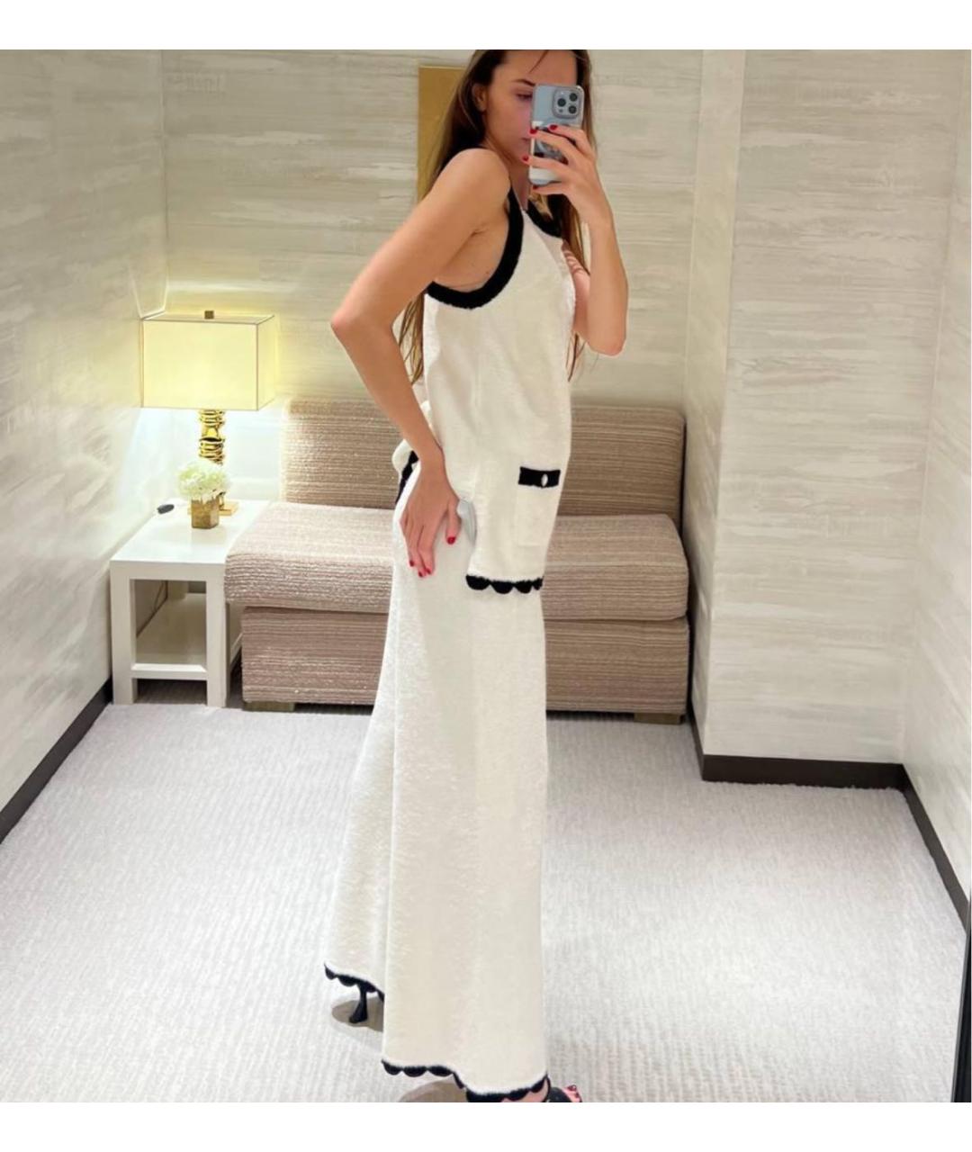 CHANEL Белая шелковая майка, фото 4