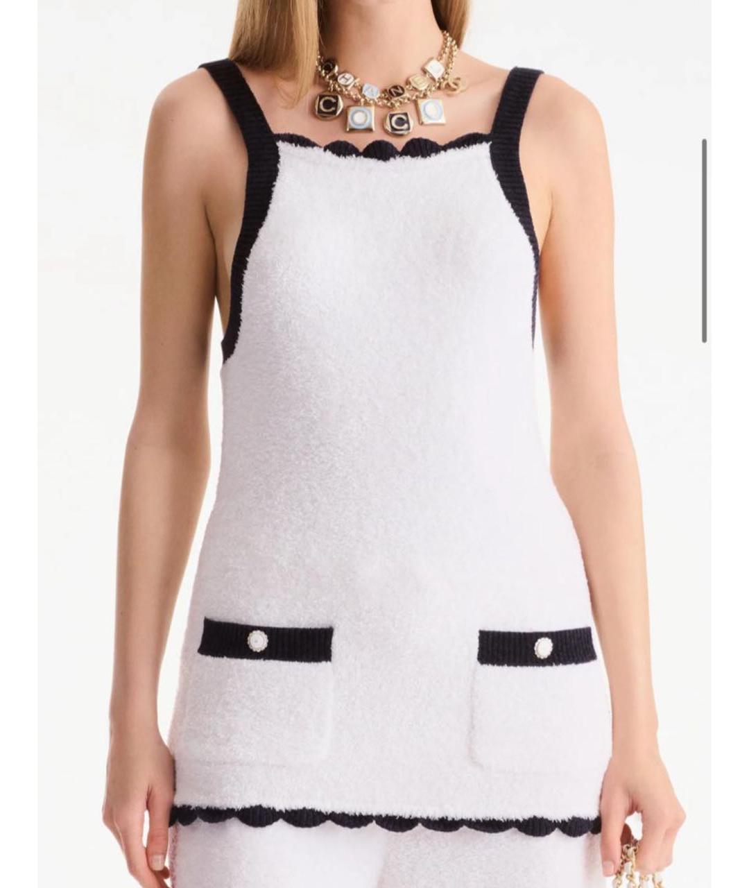 CHANEL Белая шелковая майка, фото 8