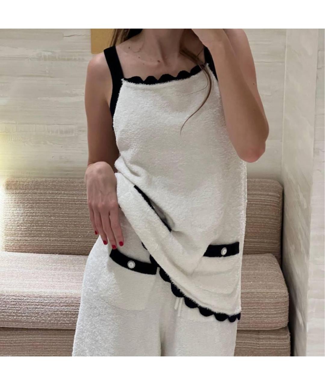 CHANEL Белая шелковая майка, фото 7