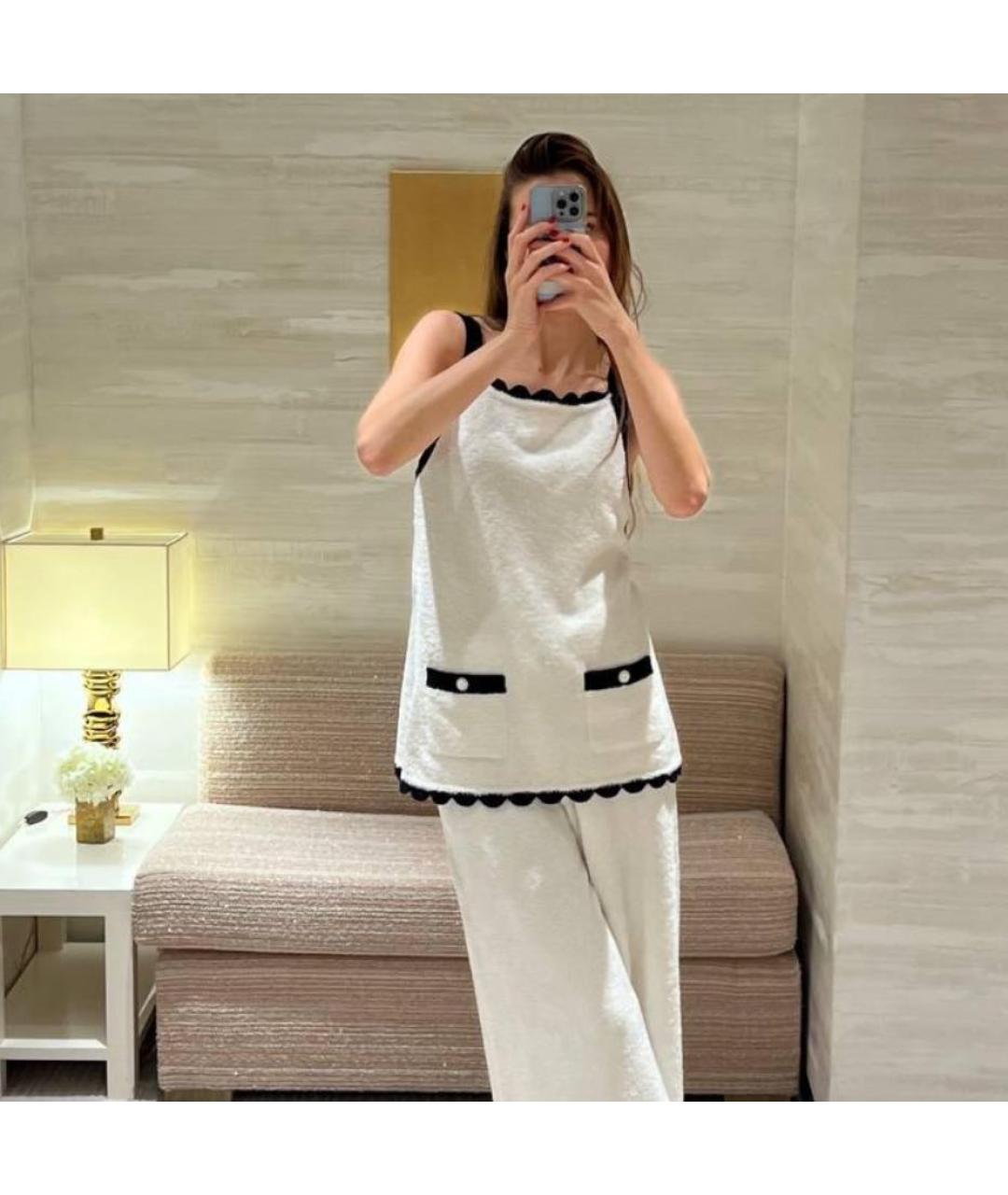 CHANEL Белая шелковая майка, фото 5