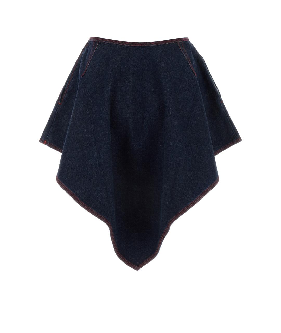 ALAIA Темно-синяя хлопковая юбка мини, фото 2