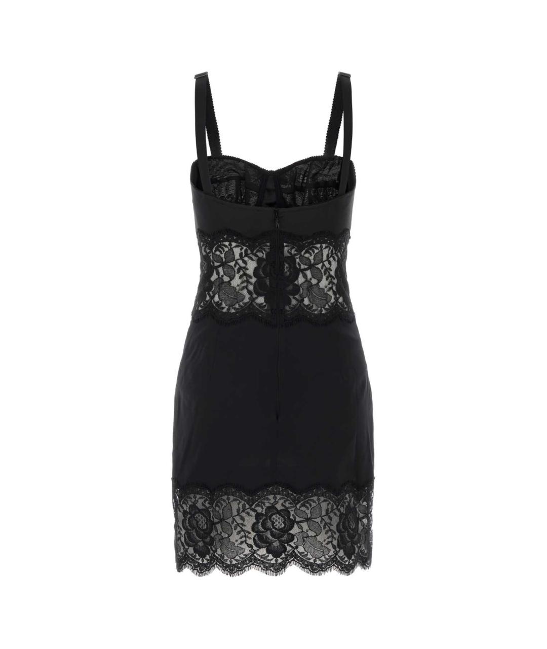 DOLCE&GABBANA Черное шелковое коктейльное платье, фото 2