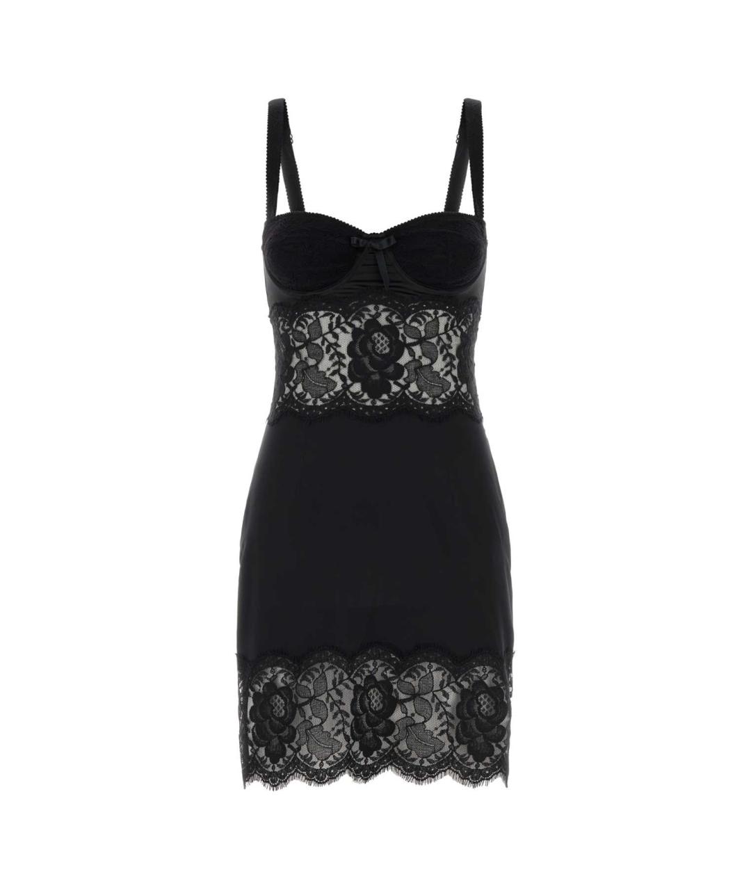 DOLCE&GABBANA Черное шелковое коктейльное платье, фото 1