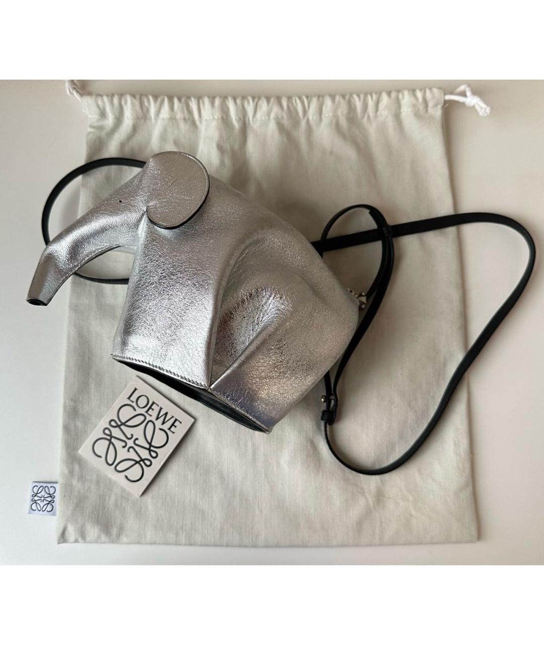 LOEWE Серебряная кожаная сумка через плечо, фото 2