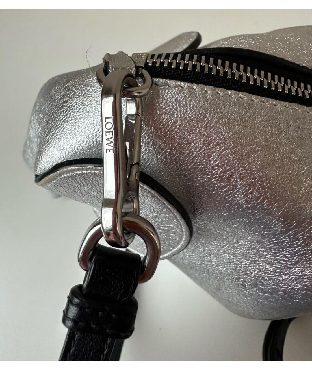 LOEWE Серебряная кожаная сумка через плечо, фото 8