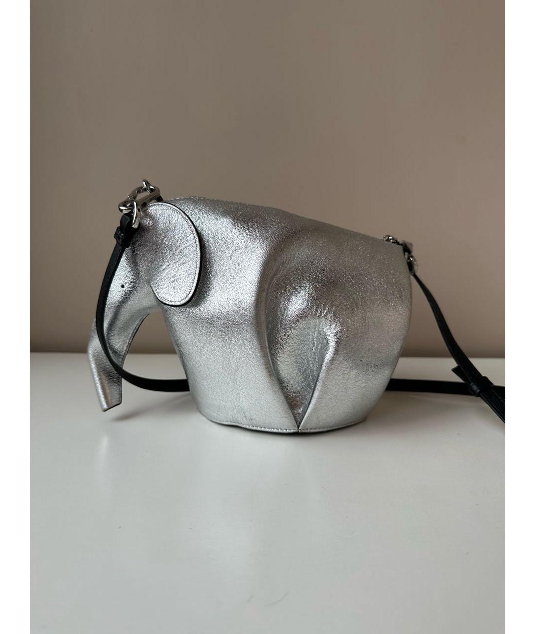 LOEWE Серебряная кожаная сумка через плечо, фото 4