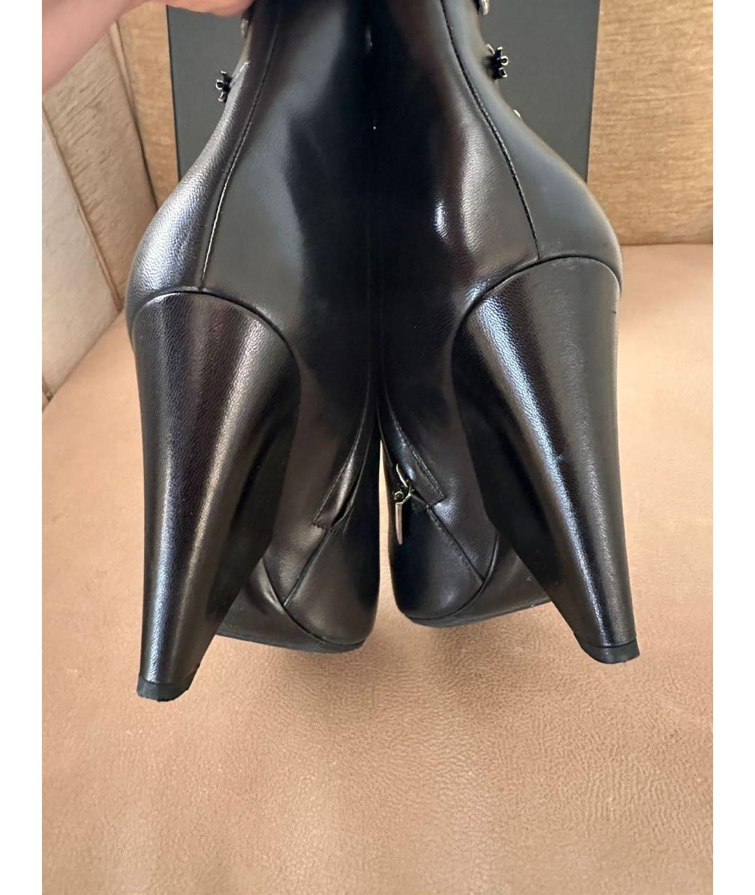 SAINT LAURENT Черные кожаные ботильоны, фото 4
