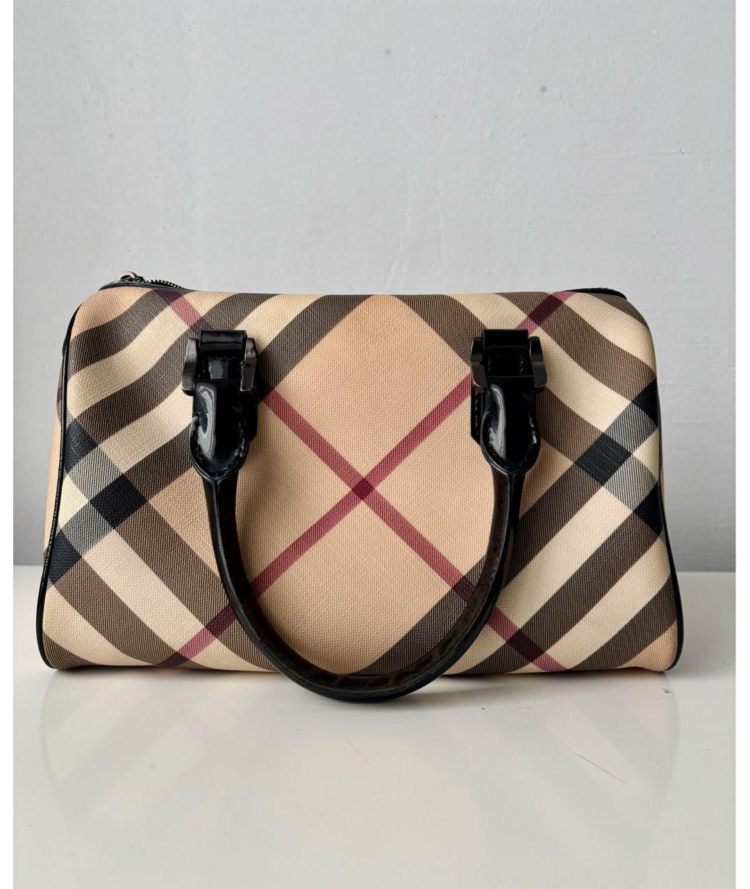 BURBERRY Бежевая кожаная сумка с короткими ручками, фото 4