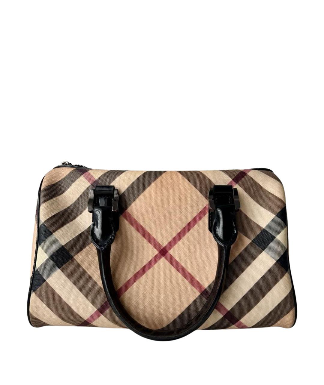 BURBERRY Бежевая кожаная сумка с короткими ручками, фото 1