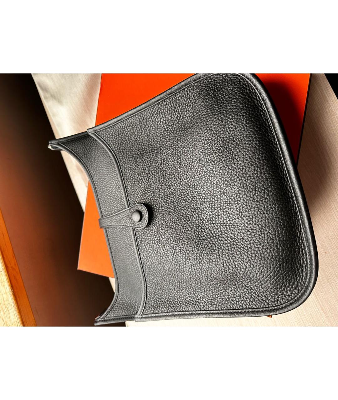 HERMES Черная кожаная сумка через плечо, фото 2