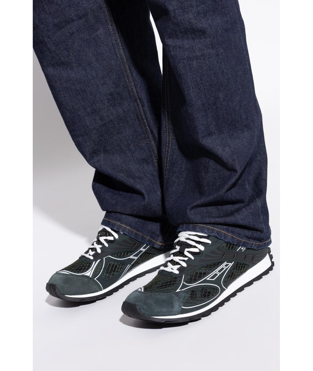 BOTTEGA VENETA Зеленые низкие кроссовки / кеды, фото 2