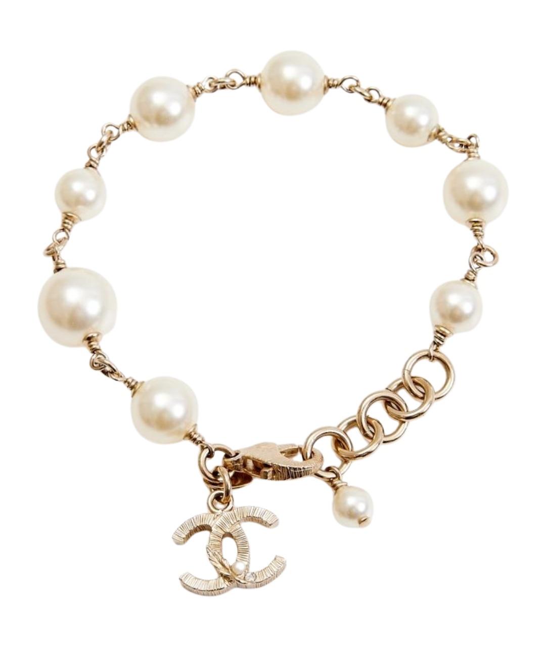 CHANEL Золотой металлический браслет, фото 1