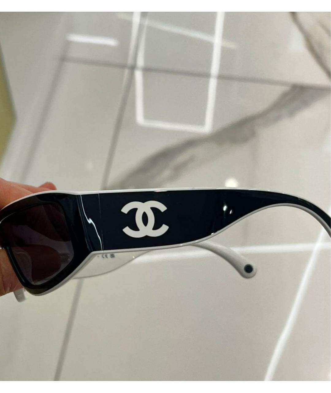 CHANEL Черные пластиковые солнцезащитные очки, фото 3
