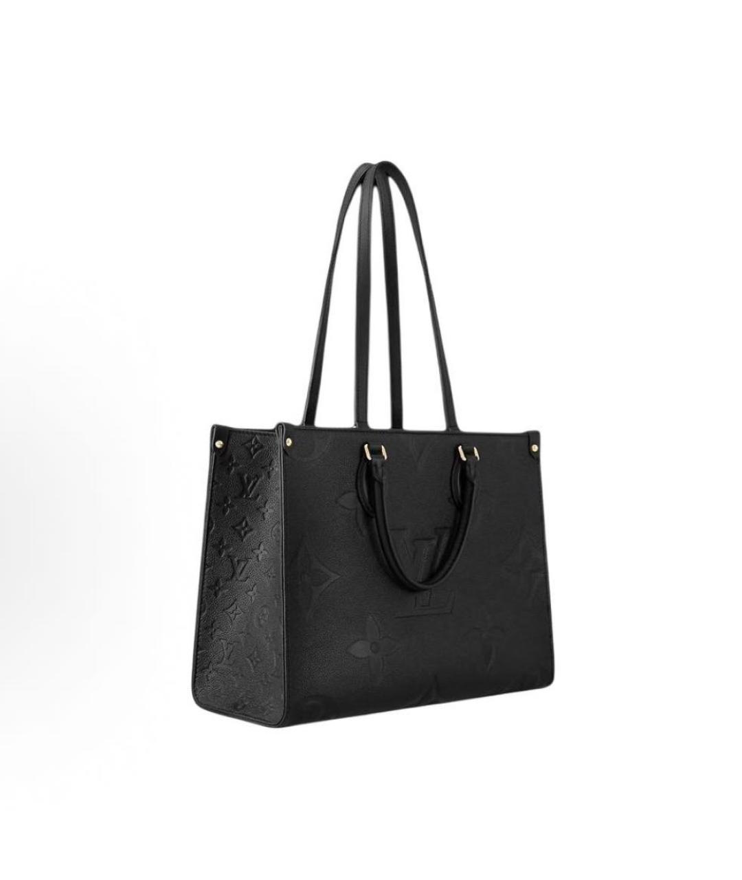 LOUIS VUITTON Черная кожаная сумка с короткими ручками, фото 3