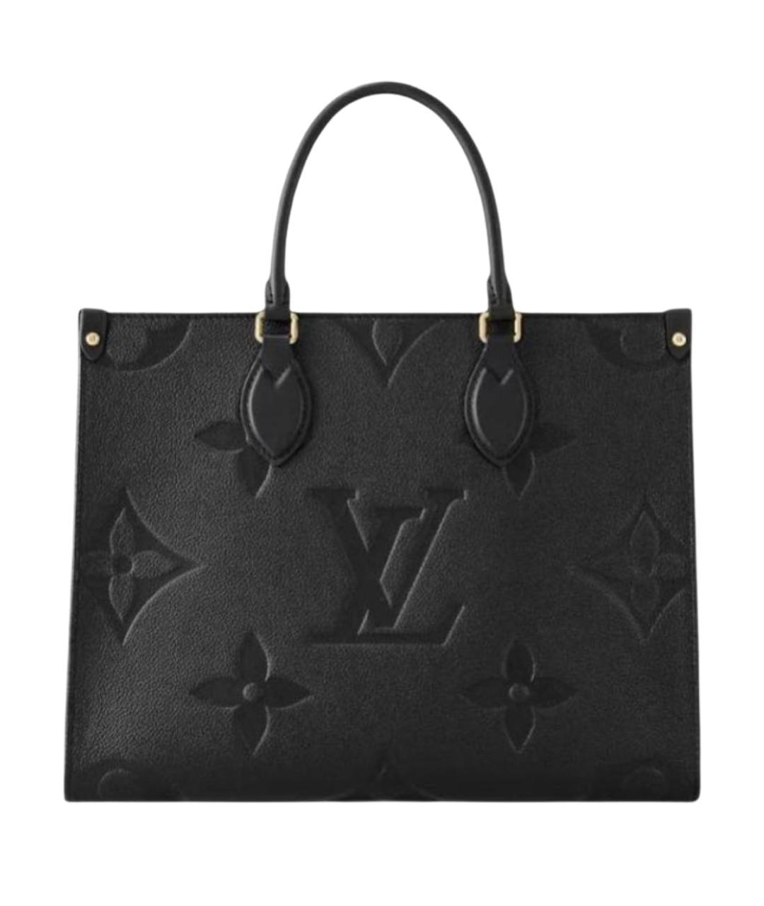 LOUIS VUITTON Черная кожаная сумка с короткими ручками, фото 1