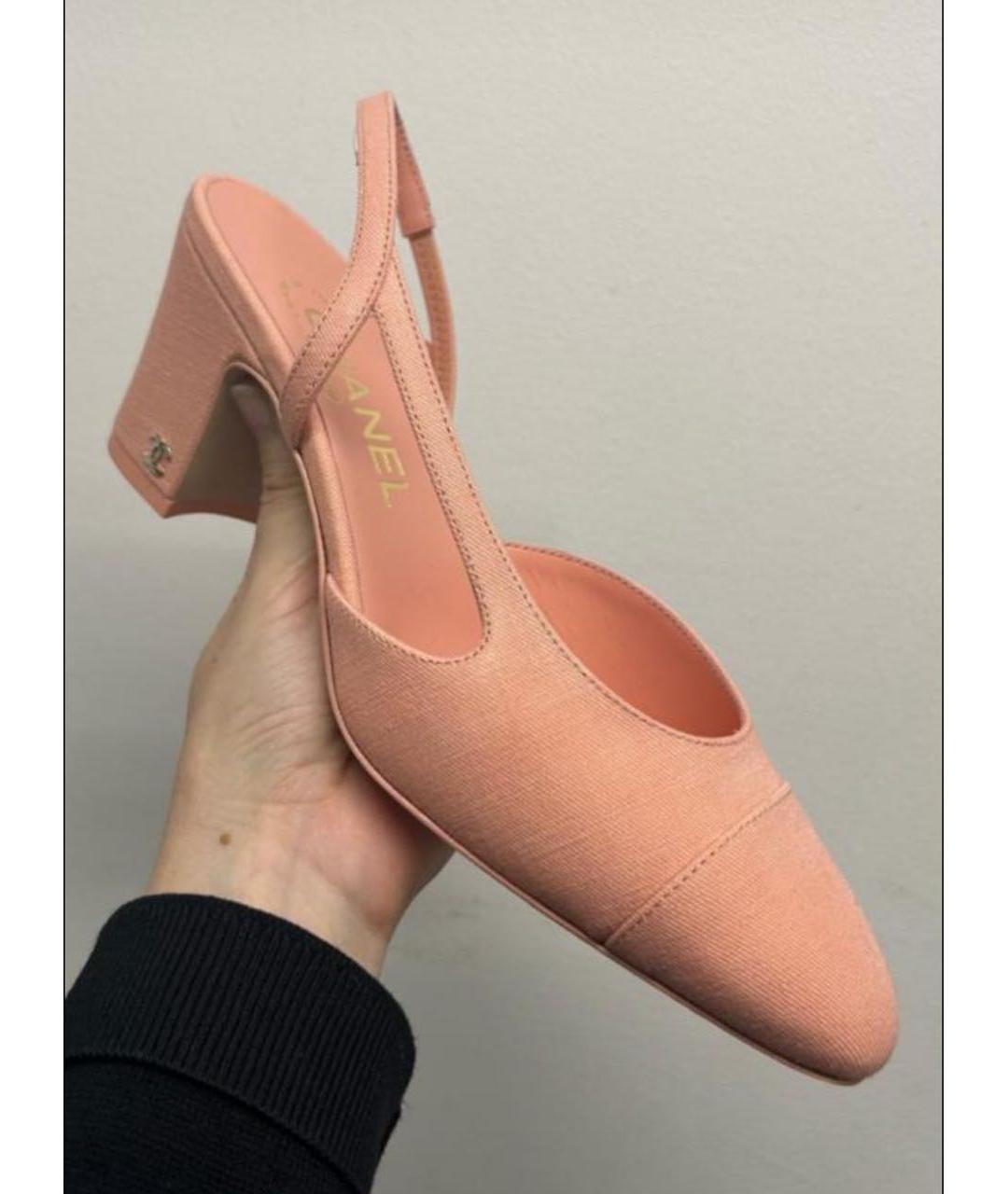 CHANEL Коралловые замшевые туфли, фото 3