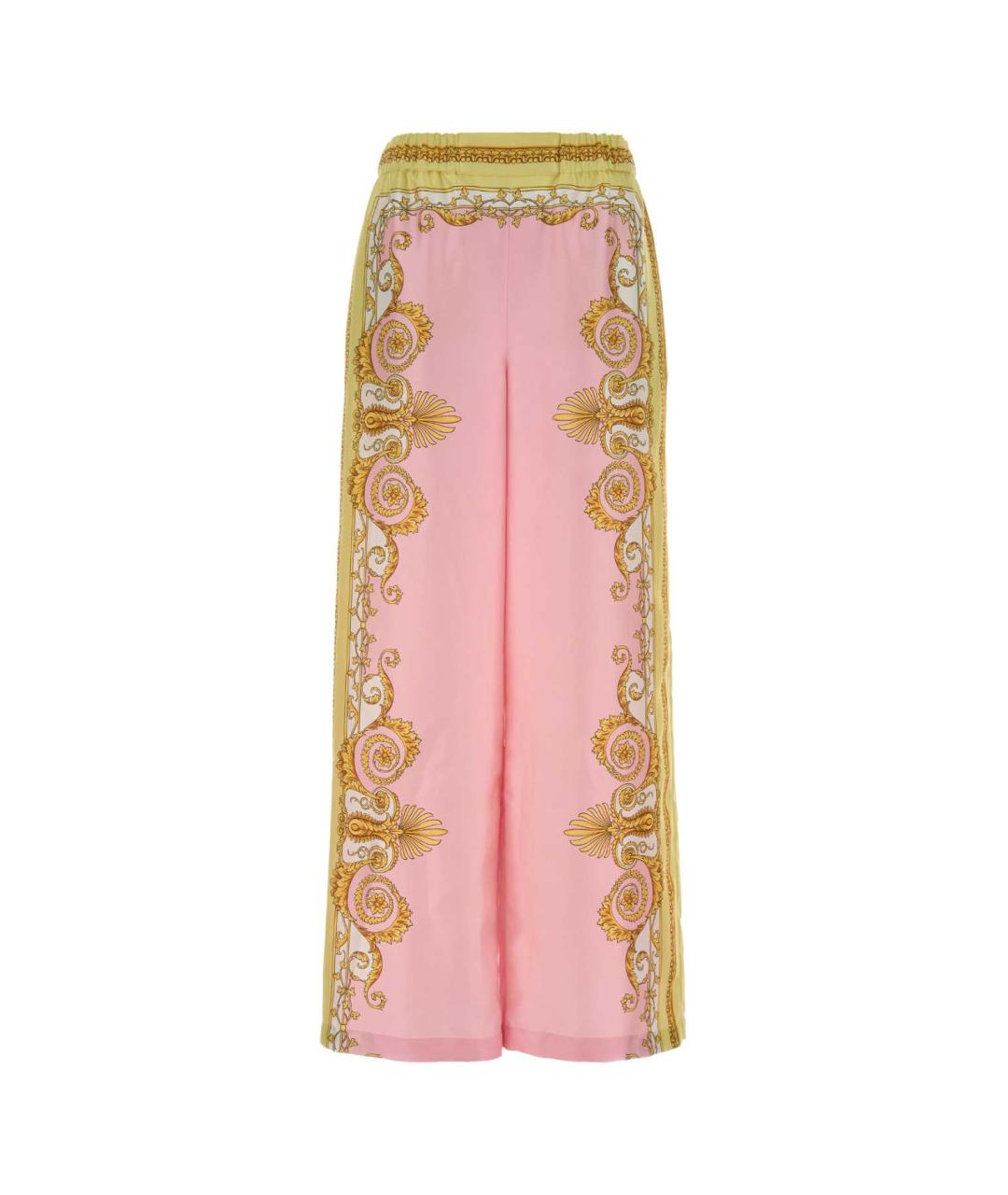 VERSACE Мульти шелковые прямые брюки, фото 1