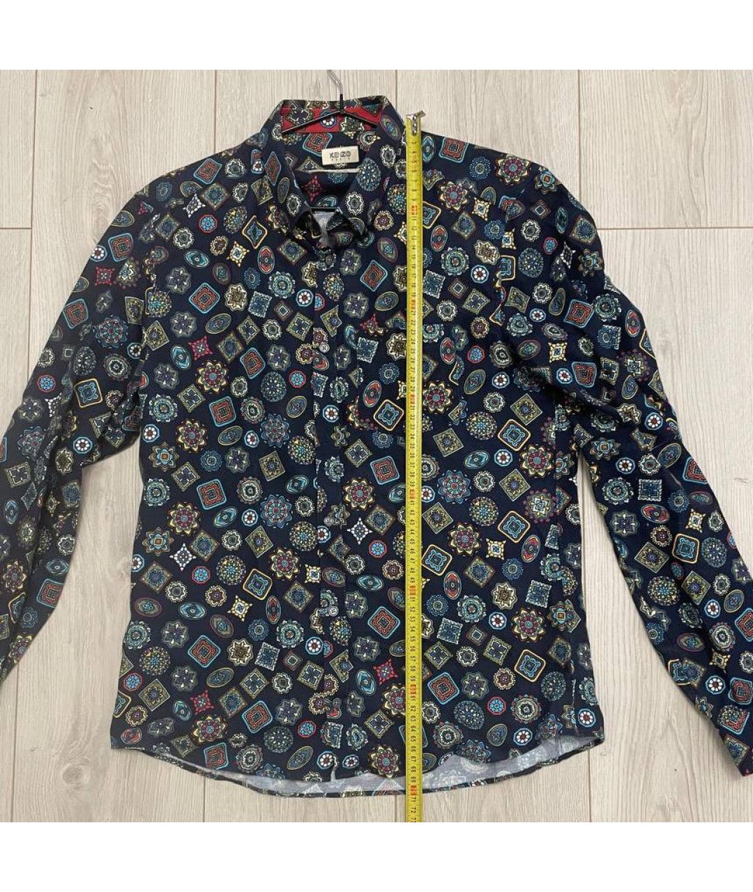 KENZO Темно-синяя хлопковая классическая рубашка, фото 3