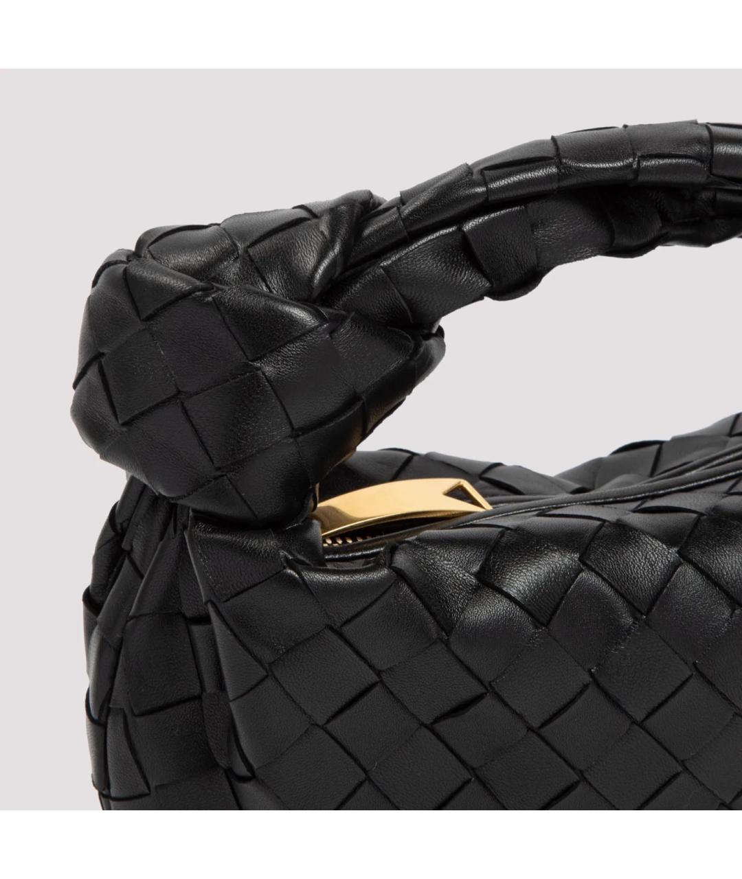 BOTTEGA VENETA Черная кожаная сумка через плечо, фото 3