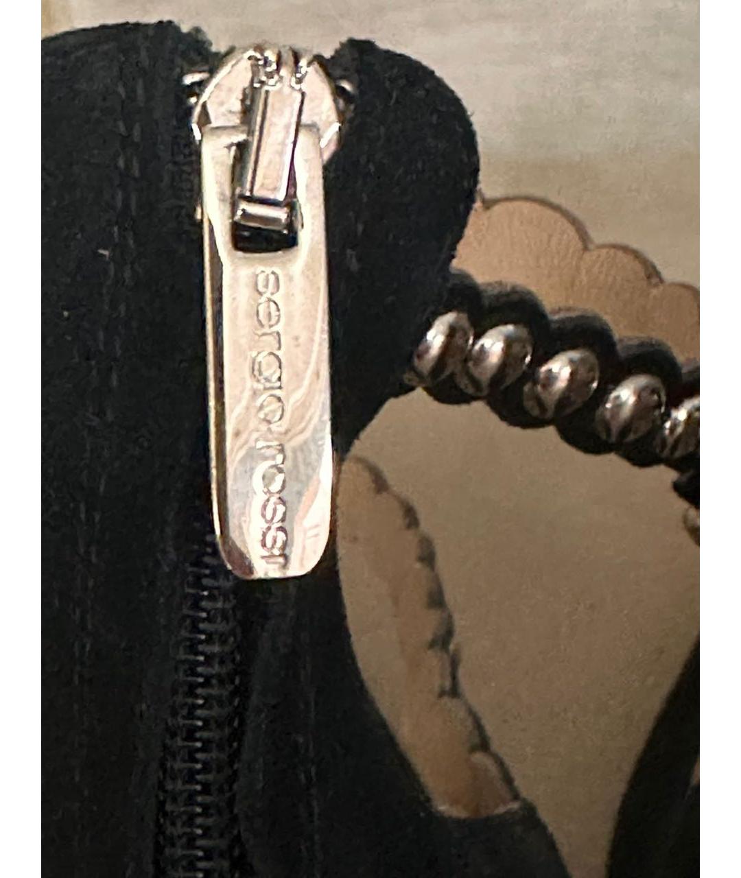 SERGIO ROSSI Черные бархатные туфли, фото 6