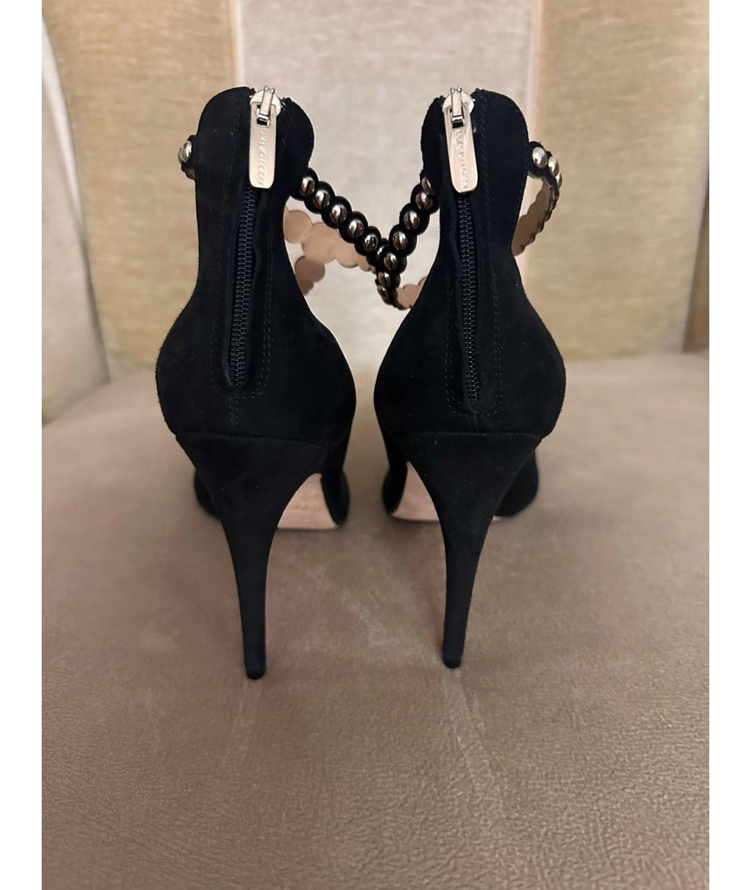 SERGIO ROSSI Черные бархатные туфли, фото 4