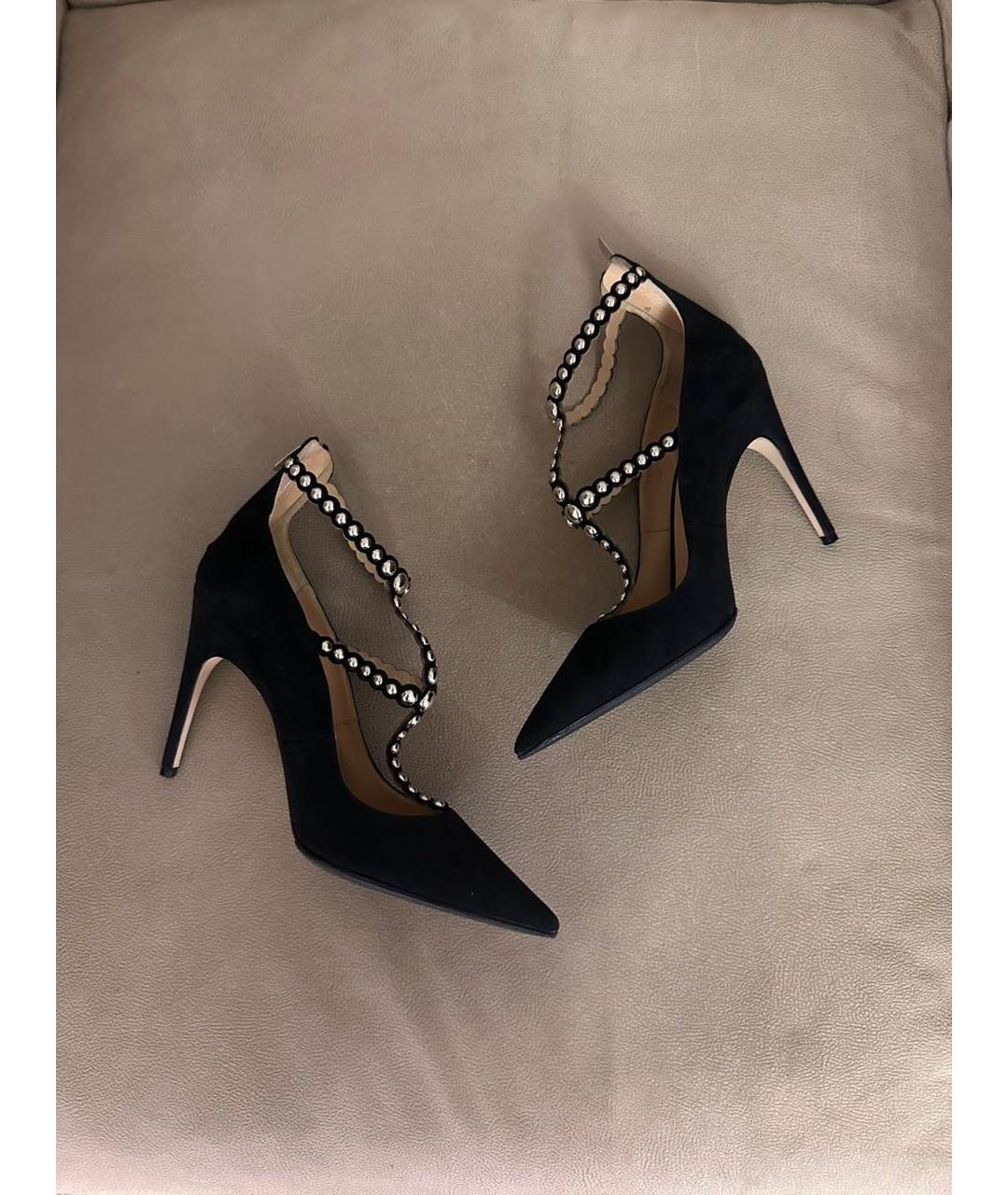 SERGIO ROSSI Черные бархатные туфли, фото 8