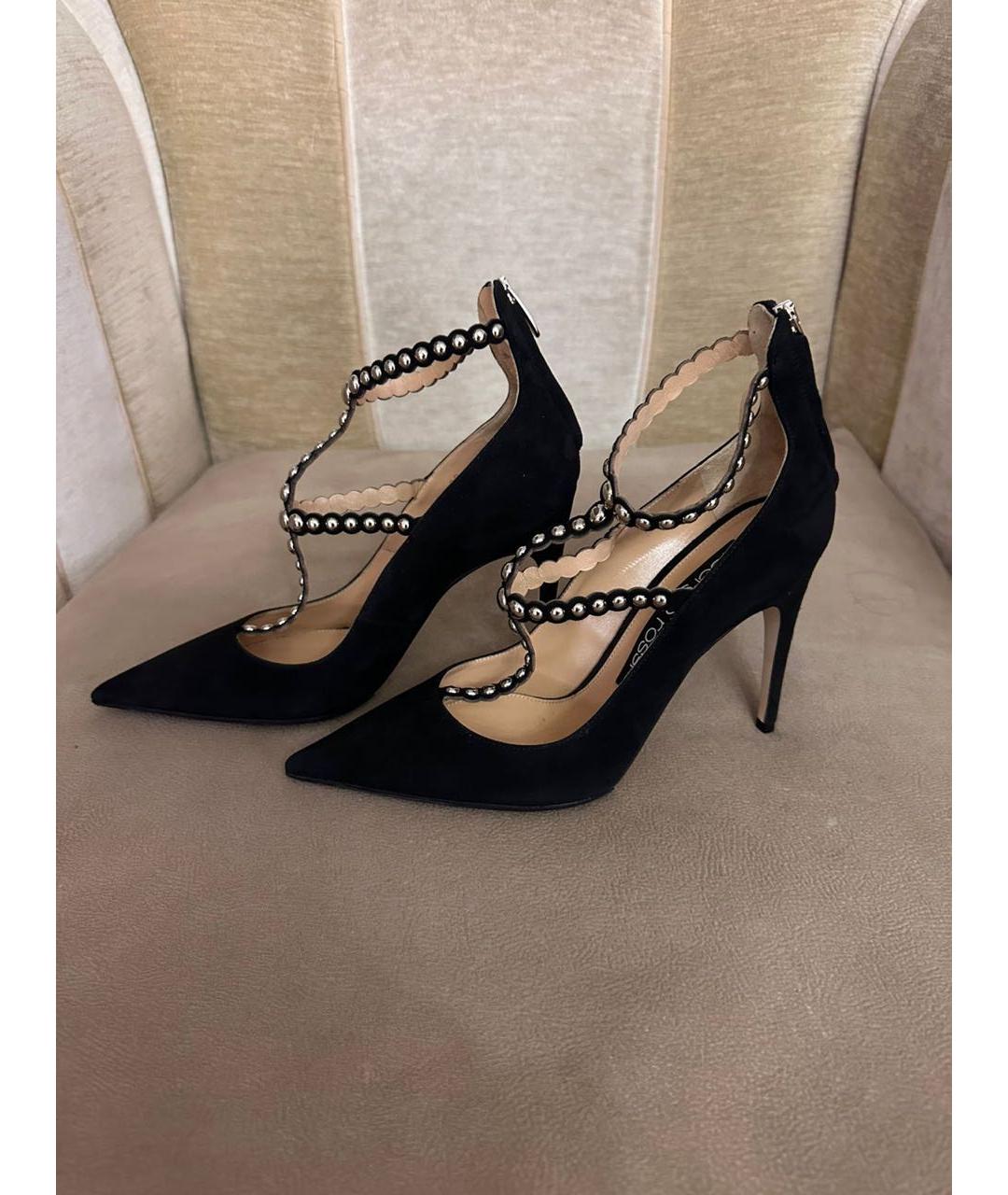 SERGIO ROSSI Черные бархатные туфли, фото 3