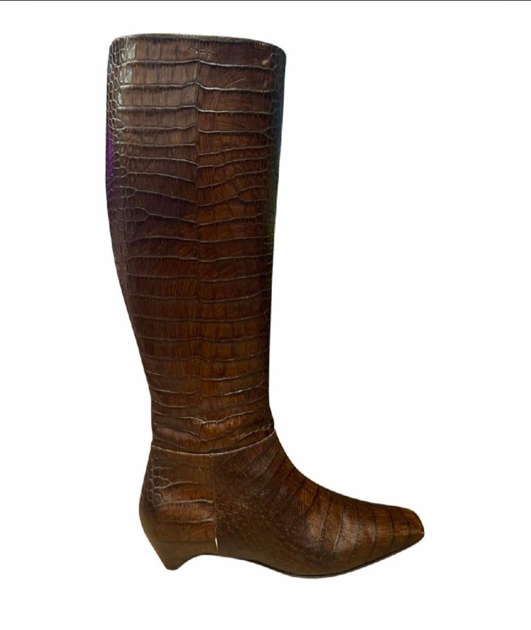 CHRISTIAN DIOR Коричневые кожаные сапоги, фото 7