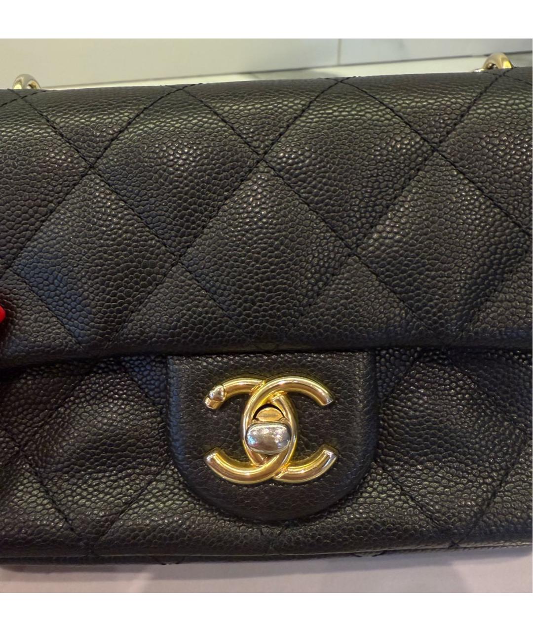 CHANEL Черная кожаная сумка через плечо, фото 6