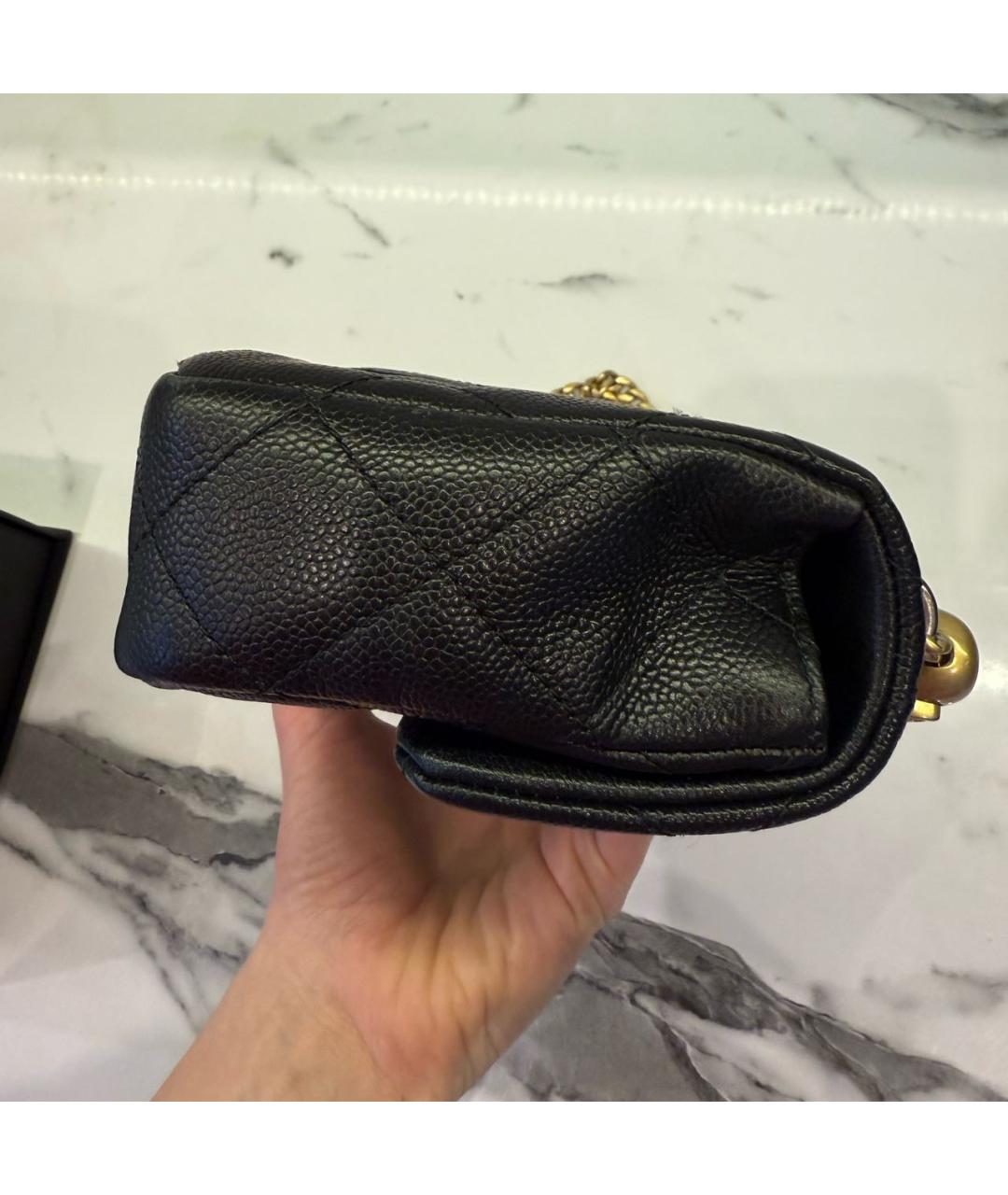 CHANEL Черная кожаная сумка через плечо, фото 4