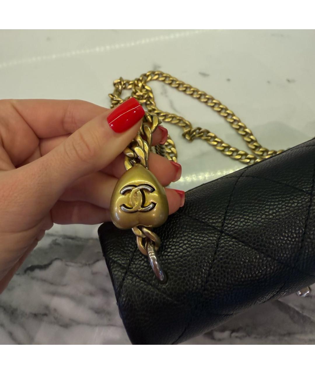 CHANEL Черная кожаная сумка через плечо, фото 7
