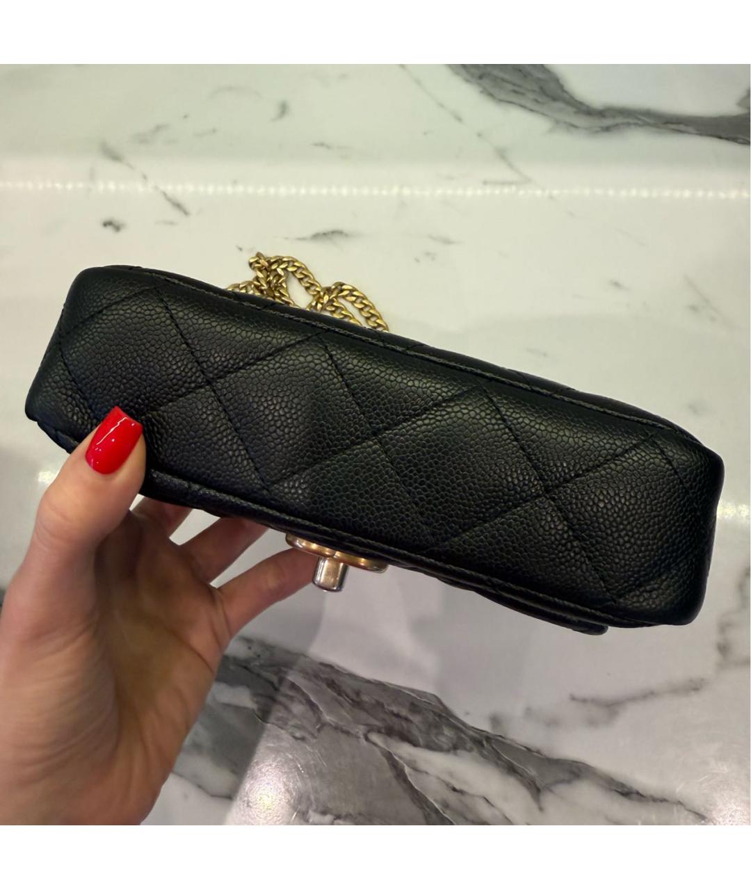 CHANEL Черная кожаная сумка через плечо, фото 3