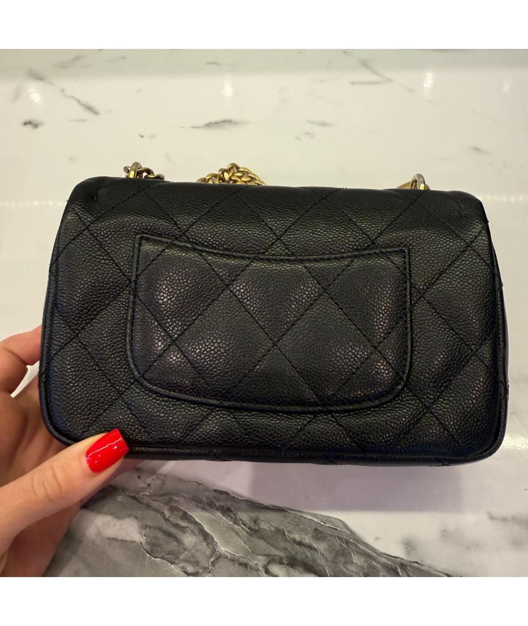 CHANEL Черная кожаная сумка через плечо, фото 5