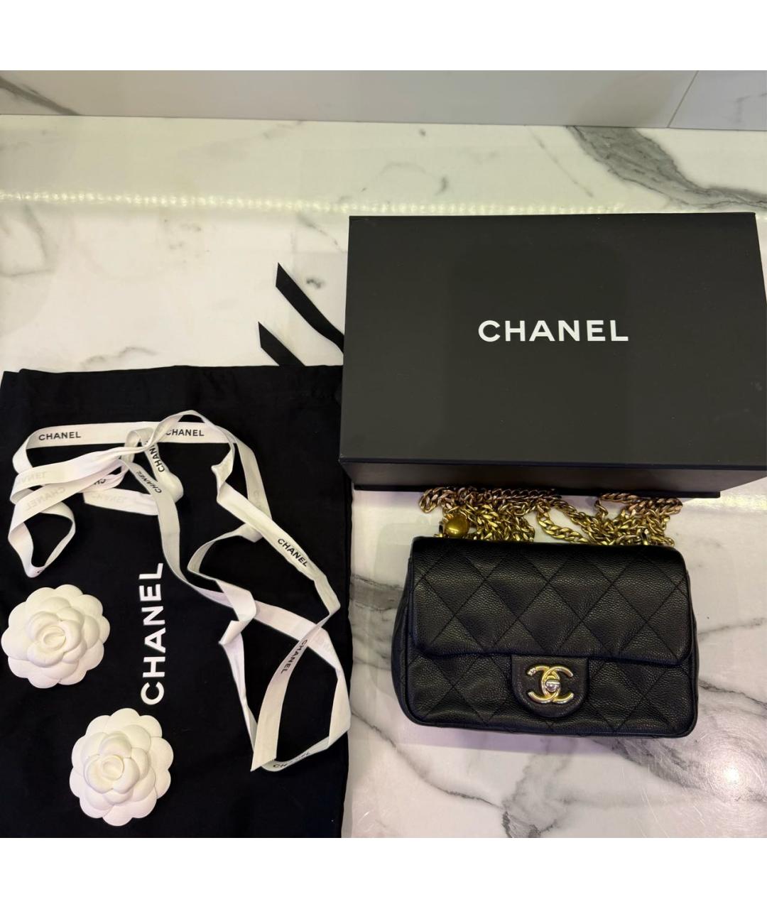 CHANEL Черная кожаная сумка через плечо, фото 9