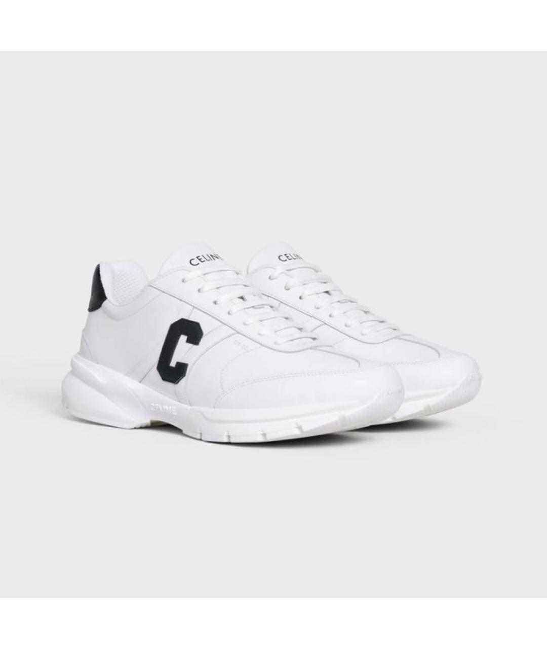 CELINE Белые кожаные кроссовки, фото 9